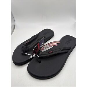 Flojos Women's Just Hanging Out Flip Flops Black And Pink Size 8. New